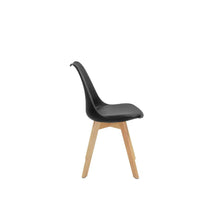 Kit de Seis Sillas Sasha, Negro y Café Claro, Cómodo Asiento y Patas en Madera