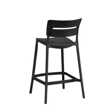 Set de 4 Sillas para Bar Manila, Negro, con Espaldar Rectangular y Diseño Moderno