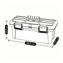 Caja Herramientas 22" con Tapa Organizadora Cerradura Plástica Negro