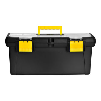 Caja Herramientas 22" con Tapa Organizadora Cerradura Plástica Negro
