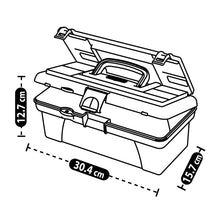 Caja Herramientas 12" con Tapa Organizadora Cerradura Plástica Negro