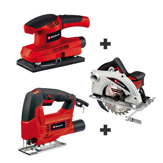 Sierra Caladora 400 Watts + Sierra Circular 7-1/4" 1.400 Watts + Lijadora 1/3 Pliego 150watts