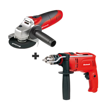 Taladro Percutor 1/2" 650 Watts Vvr + Minipulidora 5" 850 Watts 11.000