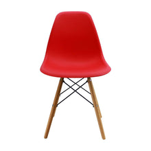 Kit por 6 sillas Eames Patas En Madera para comedor, sala, restaurante - Roja