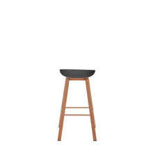 Set de Cuatro Butacos Yuski, Negro y Café Claro, cómodo asiento y patas en metal color madera