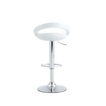 Kit de Cuatro Sillas Bar Turón, Blanco,  base metal cromado
