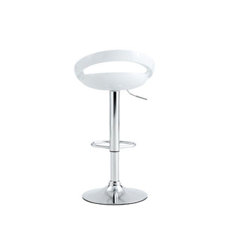 Kit de Cuatro Sillas Bar Turón, Blanco,  base metal cromado