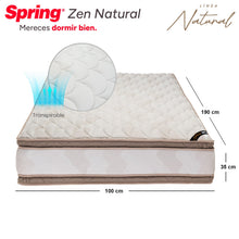 Colchón Spring Zen Natural Sencillo 100X190 cm Gratis Almohada Siliconada