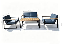 Sala de Exterior Skyline, Gris, Diseño Moderno de 4 Piezas