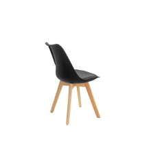 Kit de Dos Sillas Sasha, Negro y Café Claro, Cómodo Asiento y Patas en Madera