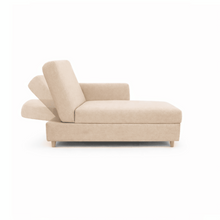 Sala Sofa Cama Reclinable 70x76x86cm + Puff + Mesa de Centro N Beige/Blanca