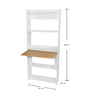 Biblioescritorio Space Plegable ahorra espacio (160X64X54) Blanco