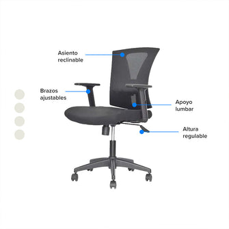 Silla de Oficina Gerente Niza, Negro