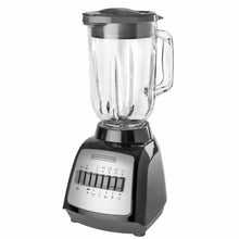 Licuadora Negra, 550 watts de potencia, Vaso de vidrio de 1,25 lts