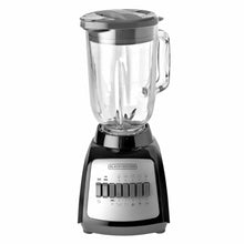 Licuadora Negra, 550 watts de potencia, Vaso de vidrio de 1,25 lts