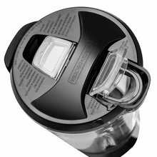 Licuadora Negra, 550 watts de potencia, Vaso de vidrio de 1,25 lts