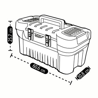 Caja Herramientas 24" Cerradura Metálica Negro