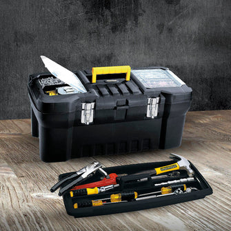 Caja Herramientas 24" Cerradura Metálica Negro