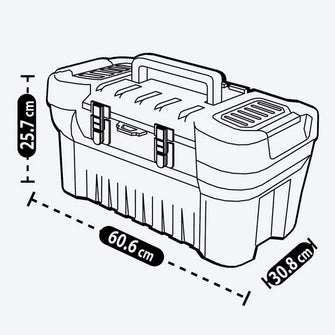Caja Herramientas 24" Cerradura Plástica Negro