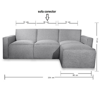 Sofa Central Conector Sistema Living (77X60X75) Gris Menphis