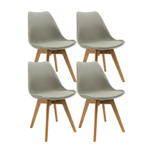Kit Por 4 Silla Oslo Asiento Acolchado Patas en Madera - Gris