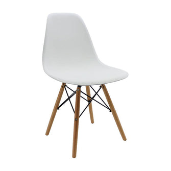 Silla Eames Patas En Madera para comerdor, sala, restaurante - Blanca