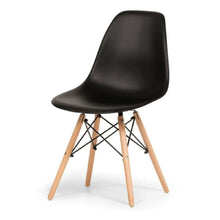 Combo Comedor redondo 4p (75x80x80) Amaretto + 4 sillas negras