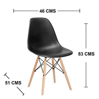 Combo Comedor Cuadrado 4p (75x90x90) Amaretto + 4 Sillas Negras