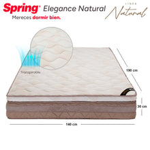 Colchón Spring Elegance Natural Doble 140X190 Cm  Gratis Almohadas Siliconadas
