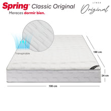 Combo Colchón Spring Classic Original Sencillo 100X190 Cm + Set Almohada Siliconada