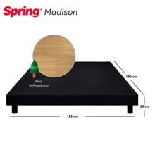 Combo Colchón Spring Smart Semidoble 120X190 Cm + Base Cama Negra + Almohada + Protector