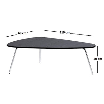 Mesa de Centro London H Negra Patas cromadas (40x110x68)