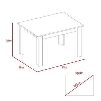 Comedor Estrella, Beige, Para 4 Puestos, No Incluye Sillas