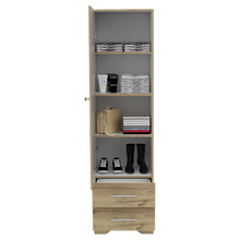 Closet Zúrich con Espejo, Café Claro y Blanco, con Dos Cajones Multiusos y Una Puerta