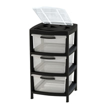 Gavetero Grande con 3 Gavetas y Tapa Organizadora Negro