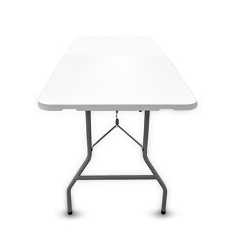 Mesa Plegable Plástica Eco Tipo Portafolio de 180 cm, Blanco