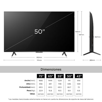 Televisor TCL 50" 50P7K QLED 4K UHD