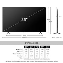 Televisor TCL 85" P8K QLED 4K-UHD, Negro