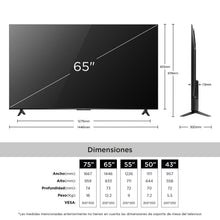 Televisor TCL 65" V6C LED 4K, Negro