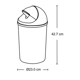 Papelera Tapa Móvil 10 Litros In Mold Negro