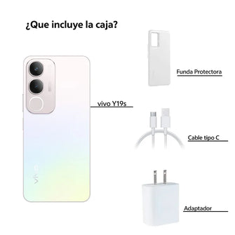 Celular 4G Vivo Y19s  Pro256GB y Audifonos, Plateado