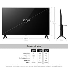 Televisor TCL 50" S5K FHD QLED, Negro