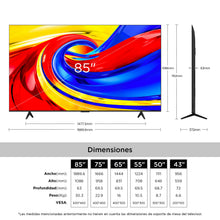 Televisor TCL 85" Pulgadas 85P7L 4K-UHD QLED, Negro