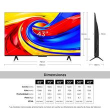 Televisor TCL 43" Pulgadas 43P7L 4K-UHD QLED, Negro