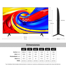Televisor TCL 50" Pulgadas 50P7L 4K-UHD QLED, Negro