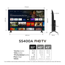 Televisor TCL 32" Pulgadas S5400AF FHD LED Smart TV Android