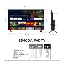 Televisor TCL 43" Pulgadas 43S5400A FHD LED Smart TV Android