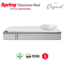 Colchón Spring Descanso Real Sencillo 100X190 Cm + Set Almohada Siliconada