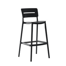 Set de 2 Sillas para Bar Manila, Negro, con Espaldar Rectangular y Diseño Moderno