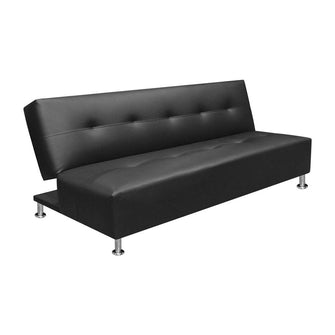 Sofa Cama Mauro Cuero Sintetico, Color Negro